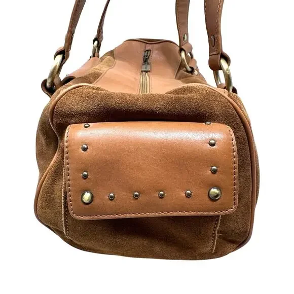 NWT Vintage Donald Pliner camel leather and suede shoulder purse - Picture 16 of 16